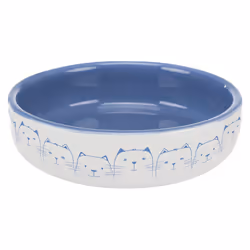 TRIXIE 24770, Gatto, Ceramica, Blu, Crema, Ciotola per acqua per animali domestici, Immagine, 0,3 L