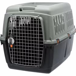 TRIXIE Giona, Trasportino rigido, Trasportino a gabbia, Cane, 25 kg, Caricamento frontale, Antracite, Verde, Grigio