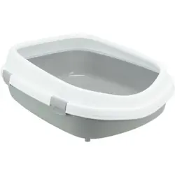 Cassetta igienica Trixie Primo XXL con bordo - grigio/bianco