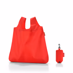 Reisenthel mini maxi shopper pocket, Borsa tote, Rosso, Poliestere, Monocromatico, 15 L, 450 mm