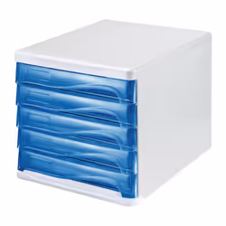 scatola di plastica stabile per lettere, moduli in formato DIN A4, ecc. · con 5 cassetti · impilabili Altre caratteristiche t ...