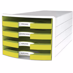 HAN IMPULS, Polistirolo, Plastica, Verde, Bianco, C4, A4, Landscape, 4 cassetto/cassetti