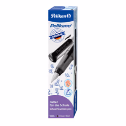 Pelikan 824484, Nero, Sistema di riempimento della cartuccia, Blu, Acciaio inox, Mancino, Scatola
