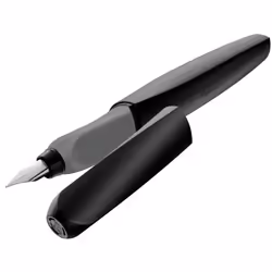 Pelikan 946806, Nero, Grigio, Sistema di riempimento della cartuccia, Nero, Pennino circolare, Acciaio inox, Medio