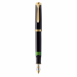 Pelikan M600, Nero, Oro, Sistema di riempimento integrato, Diamond, Resina, Oro, Pennino per corsivo, Oro/rodio