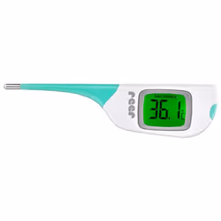 reer 98030, Termometro a contatto, Verde, Bianco, Ascellare, Pulsanti, °C, Temperatura corporea