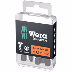 Wera 851/4 IMP DC PH DIY, 5 pz, Phillips, PH 3, 50 mm, 50 mm, 17 mm
