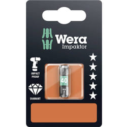 Wera - 867/1 imp dc sb SiS 05073927001 Inserto Torx t 40 Acciaio per utensili legato, rivestimento di diamante d 6.3 1 pz