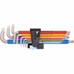 Wera 05022860001, Set di chiavi esagonali a L, Imperiale, 9 pz, Acciaio inox, 1/4,1/8,3/16,3/8,3/32,5/16,5/32,5/64,7/32"