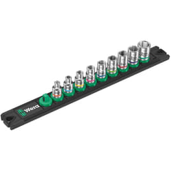 Set di 9 bussole Zyklop 1/4' Wera Nuss-Magnetleiste a Imperial 1
