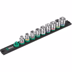 Set di 9 bussole Zyklop 3/8" WERA Nuss-Magnetleiste B 4 - Il meccanismo di rotazione agevole garantisce una tenuta sicura e u ...