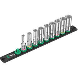 Set di 9 bussole lunghe Zyklop 3/8" WERA Nuss-Magnetleiste B Deep 1