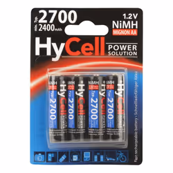 HyCell 5030682, Batteria ricaricabile, Stilo AA, Nichel-Metallo Idruro (NiMH), 1,2 V, 4 pz, 2700 mAh