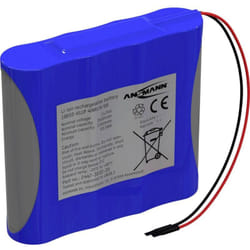 Pacco batteria 4x Ansmann 4S1P Akkupack 4x 18650 Kabel Li-Ion 14.5V 3500mAh Li-Ion 14.5 v 3500 mAh
