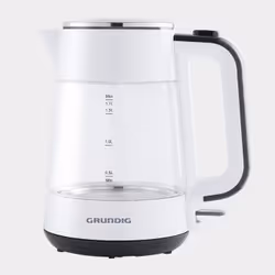 Grundig WK 5860, 1,7 L, 2400 W, Nero, Bianco, Vetro, Indicatore del livello dell'acqua, Senza filo