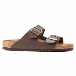 Sandalo BIRKENSTOCK unisex in pelle nubuck marrone, modello Arizona Normale.