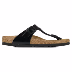 Infradito moderno Birkenstock Gizeh con supporto distintivo, colore nero.