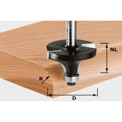 Hw S8 kl Fresa a raggio concavo - 20,7 x 11 x 51 x 4 mm - Festool