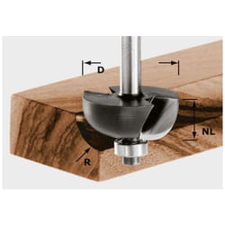 Fresa a raggio convesso hw S8 D25,5/R6,35 kl - 491018 - Festool