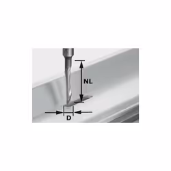 Festool Fresa per alluminio HS S8 D5/NL23 Vantaggi e benefici La speciale geometria del tagliente consente di fresare scanala ...