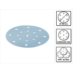 Stf D150/16 Disco abrasivo 150 mm P80 GR/50 Granat - 50 pz. ( 496977 ) - Festool
