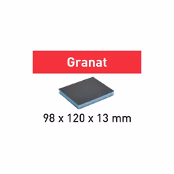 Festool Spugna levigatrice Granat 98x120x13 220 GR/6 Levigatura a mano perfetta. Vantaggi e benefici Spugna per levigare a ma ...