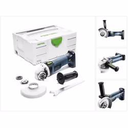 Dotazione: - 1x Festool AGC 18-125 Li EB-Basic Smerigliatrice angolare a batteria 125mm / 18V - 1x Flangia BF-AGC 18 - 1x Chi ...