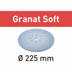 Il Disco abrasivo Festool Granat soft funziona per levigatrice a stelo PLANEX 225 EQ, PLANEX LHS-E 225 easy. Disco Abrasivo F ...