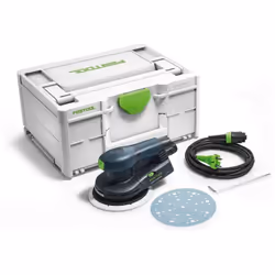 La Festool ETS EC 150/5 EQ-Plus è la levigatrice ideale nella classe compatta, perfetta per ottenere superfici lisce e ben ri ...
