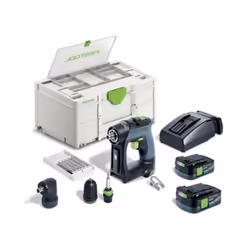 Festool Set trapano avvitatore a batteria CXS 12 2,5 - 576865 Codice articolo: 576865 EAN: 4014549383469 Peso spedizione: 5,4 ...