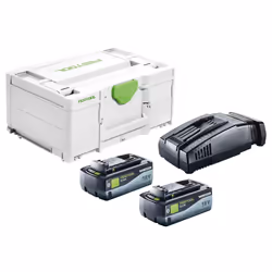 Festool Energy set SYS 18V 2x8,0/SCA16, Set batteria e caricabatterie, Li-HighPower, 8 Ah, 18 V, Festool, Nero, Verde, Bianco