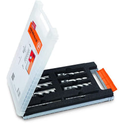Fein - Set di accessori Best of frese a corona hss 3/4' Weldon - 6 punte a corona prof. taglio 50 mm ø 12, 14, 16, 18, 20, 22 mm e 2 perni di