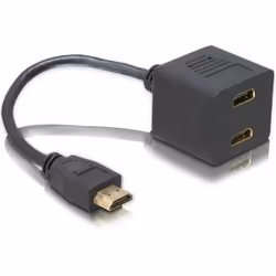 DeLOCK Adapter HDMI male to 2x HDMI female, 0,2 m, HDMI tipo A (Standard), 2 x HDMI