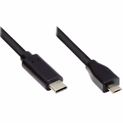 Alcasa GC-M0123, 2 m, Micro-USB B, USB C, USB 2.0, 0,48 Gbit/s, Nero