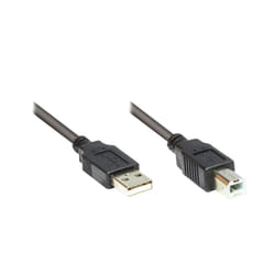 Alcasa 2510-025OFS cavo USB USB 2.0 0,25 m USB A USB B Nero