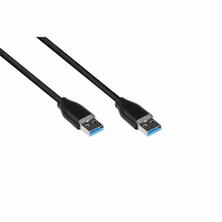 Alcasa 2831-AA005S, 0,5 m, USB A, USB A, USB 3.2 Gen 2 (3.1 Gen 2), 10 Gbit/s, Nero