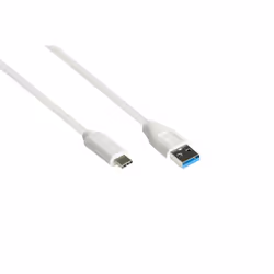 Alcasa 2831-AC005W, 0,5 m, USB A, USB C, USB 3.2 Gen 2 (3.1 Gen 2), 10 Gbit/s, Bianco