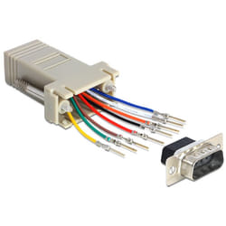 DeLOCK 65462 adattatore per inversione del genere dei cavi Sub-D 9 RJ45 Grigio