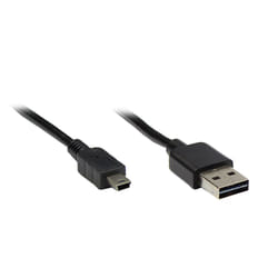 Alcasa USB 2.0 A/mini, 5m cavo USB USB A Mini-USB A Nero