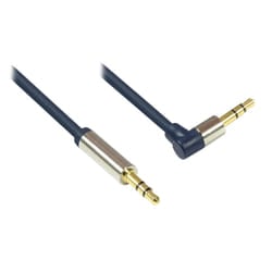 Alcasa 3.5mm - 3.5mm, m-m, 0.5m cavo audio 0,5 m Blu, Oro, Metallico