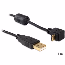 DeLOCK USB2.0 1m, 1 m, USB A, Micro-USB B, USB 2.0, Maschio/Maschio, Nero