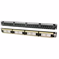 LogiLink Patch Panel 19" CAT6 24-Port, Nero