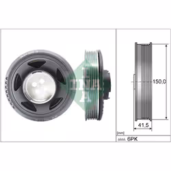 Diametro esterno [mm]: 150. Indice: 544 0129 10. Larghezza [mm]: 41,5. Numero del Produttore: 544 0129 10. N° di scanalature: ...