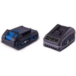 Il pratico Starter Kit Scheppach SBSK2.0 è composto da una batteria da 20 V/2,0 Ah e un caricabatterie da 2,4 A. La potente b ...