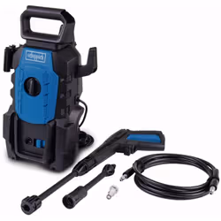 Con un potente motore da 1400 watt e una pressione massima di 110 bar, l'idropulitrice elettrica Scheppach HPC1400 è ideale p ...