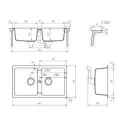 Schock Primus N200E Lavello montato su piano Rettangolare - Vista aggiuntiva 2