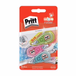 Pritt Correttore Micro Roller 5mmx6m - bl 3pz, Multicolore, 6 m, 5 mm, 3 pz
