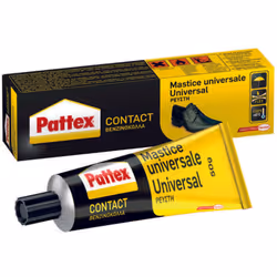in astuccio, adesivo a contatto universale applicabile facilmente con pennello o spatola dentata presenta una forte presa ini ...