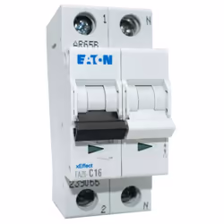 Interruttore magnetotermico Eaton FAZ6, 2 moduli, attacco DIN (universale per qualsiasi centralino in commercio), 1P+N, 16 am ...