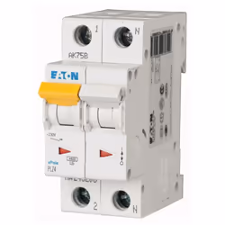 Interruttore magnetotermico Eaton, 2 moduli, attacco DIN (universale per qualsiasi centralino in commercio), poli 1P+N, 25 am ...